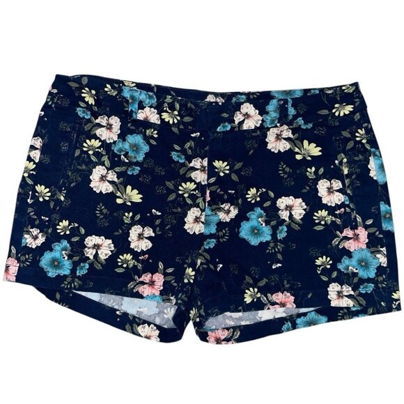 a.n.a Pants - ana Blue Floral Twill Shorts Womens Size 12 Inseam 3”Chino